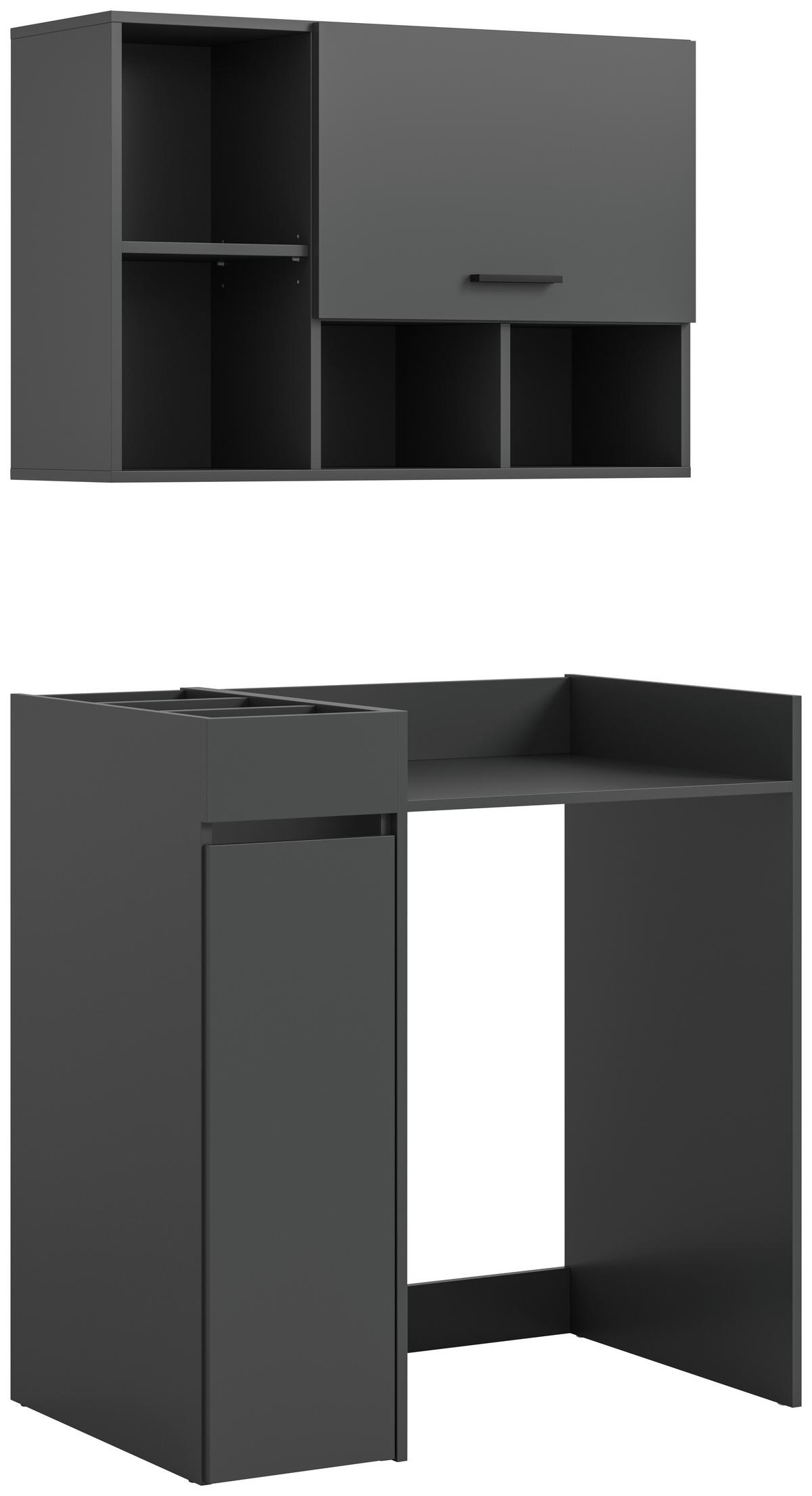 Waschmaschinenschrank Free Anthrazit B: 95cm - Anthrazit/Schwarz, Basics, Holzwerkstoff (95/195/60cm) - MID.YOU