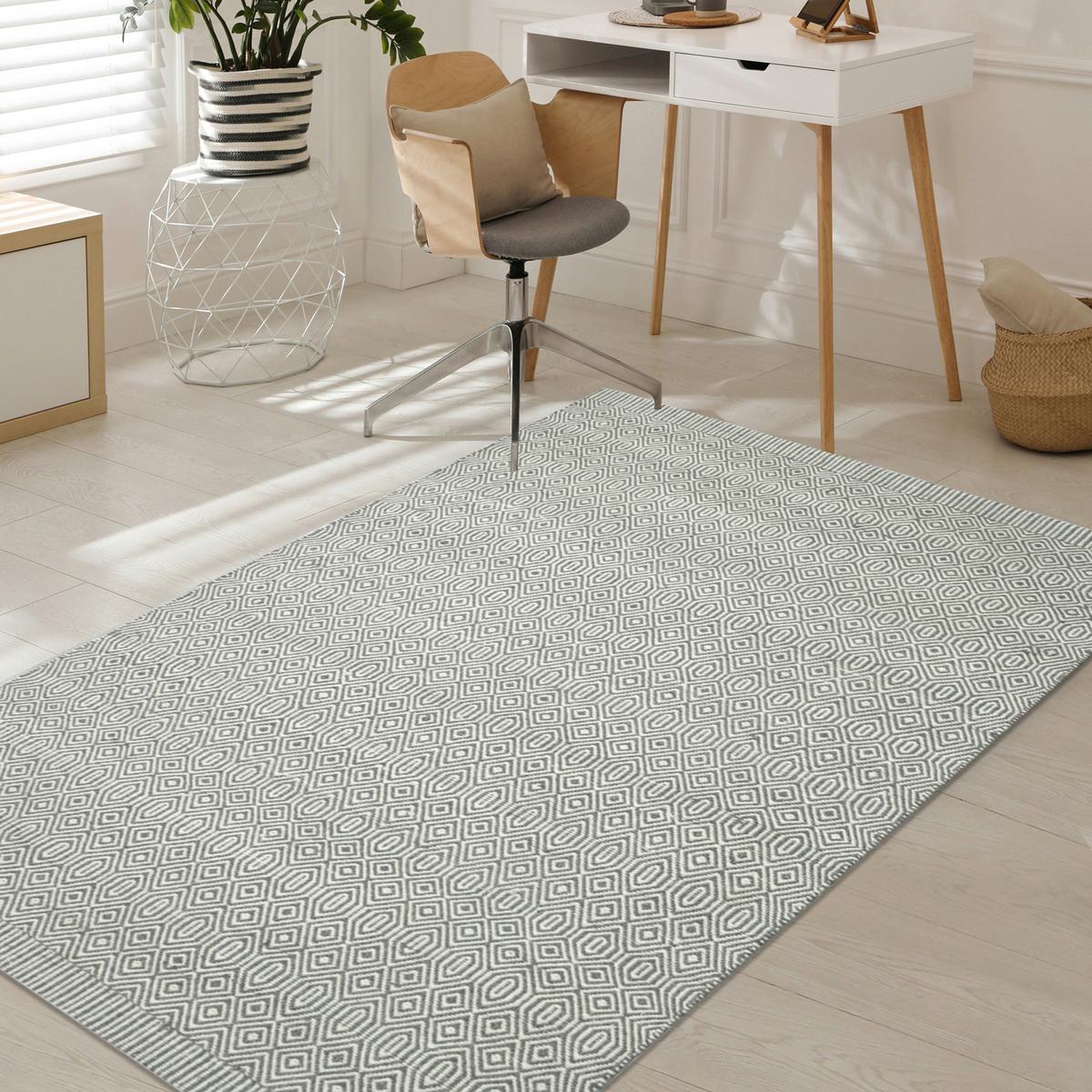 Wollteppich Kiana Mit Grauer Naturfarbe - Grau, Basics, Textil (190/290cm)