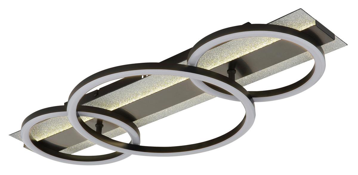 LED-Deckenleuchte 4000k, 40w - Silberfarben/Schwarzchrom, Design, Kunststoff/Metall (62,2/30/8,8cm) - Globo