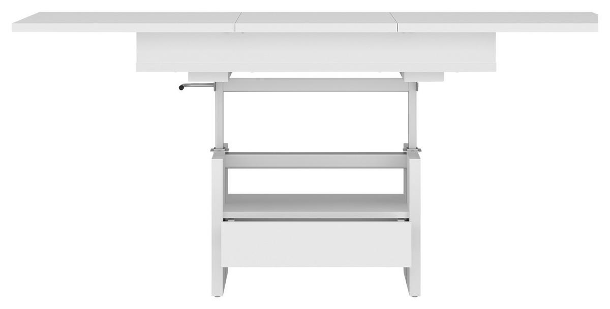 Couchtisch Cortado weiß, B: 110-150cm - Weiß, MODERN, Holzwerkstoff (110-150/56-72/65cm) - Modern Living