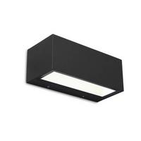 Außenwandleuchte Gemini 20w Glas Aluminium, Wandmontage - Schwarz, Basics, Metall (8,5/22/10,3cm)