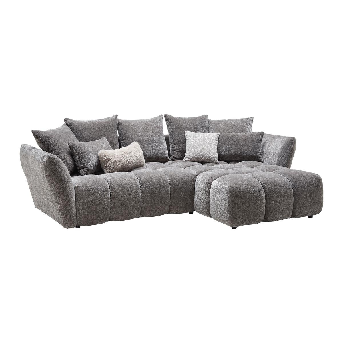 Sada vankúšov CAMMELLIO, sivobéžový plyš, vzorovaná tk. - sivohnedá/svetlosivá, Modern, textil (48/48cm) - Mömax