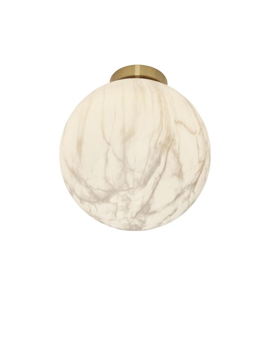 Deckenleuchte Carrara D: 28 cm 1-Flammig - Goldfarben/Weiß, Basics, Glas/Metall (28cm) - It's about Romi