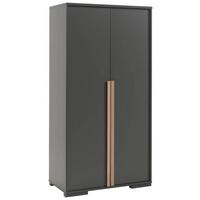 Drehtürenschrank 98,5cm London, Anthrazit - Anthrazit, MODERN, Holzwerkstoff (98,5/195,2/56cm) - MID.YOU