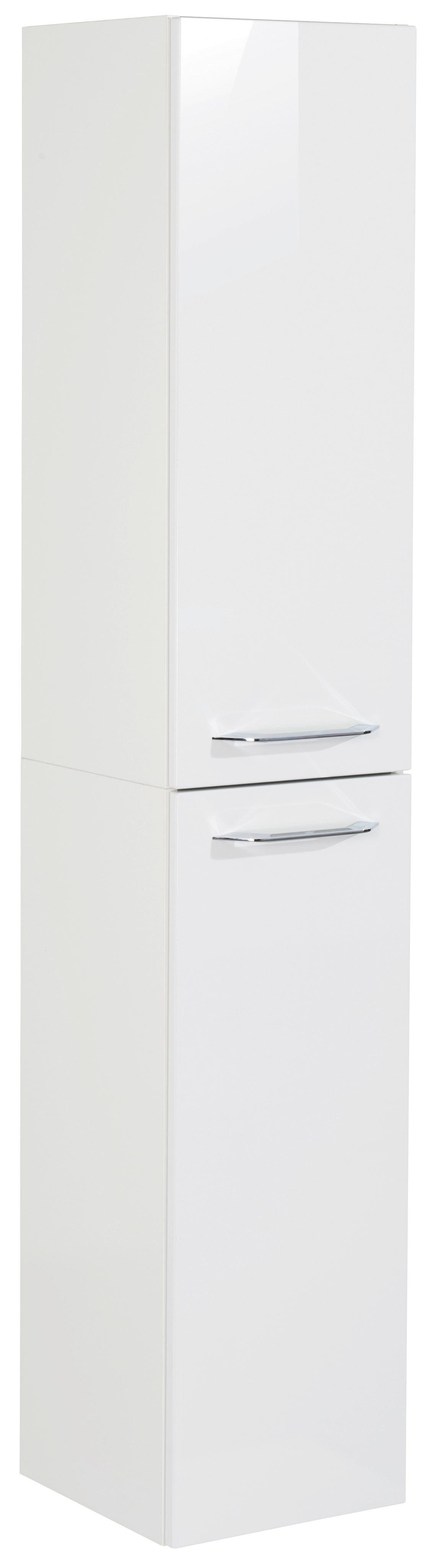 Hochschrank B.clever 30 cm Weiß - Weiß, MODERN, Glas/Holzwerkstoff (30/159/32cm) - Fackelmann