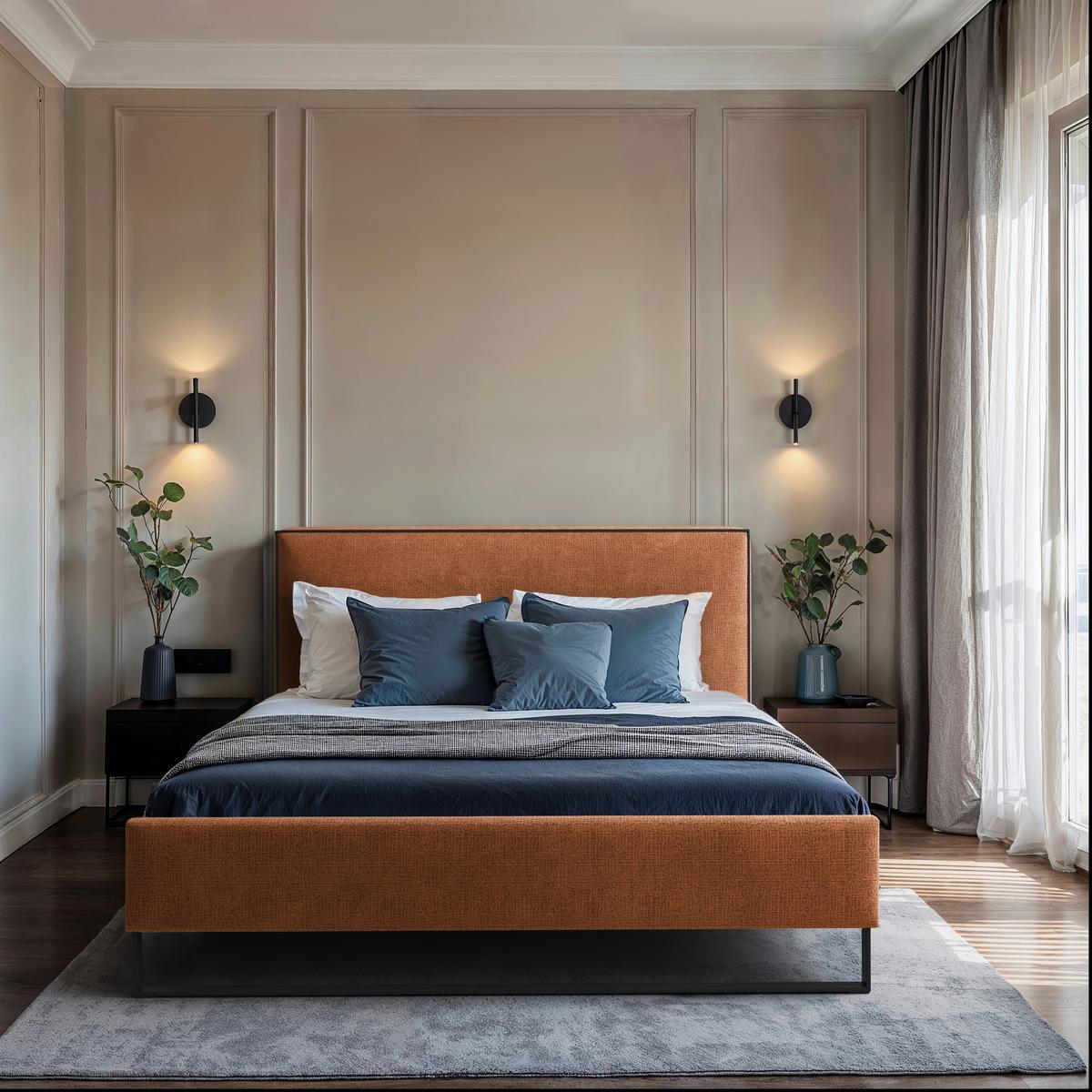 Polsterbett Winter Rostfarben Lf: 180x200 Cm - Rostfarben/Schwarz, MODERN, Holz/Holzwerkstoff (180/200cm) - MID.YOU