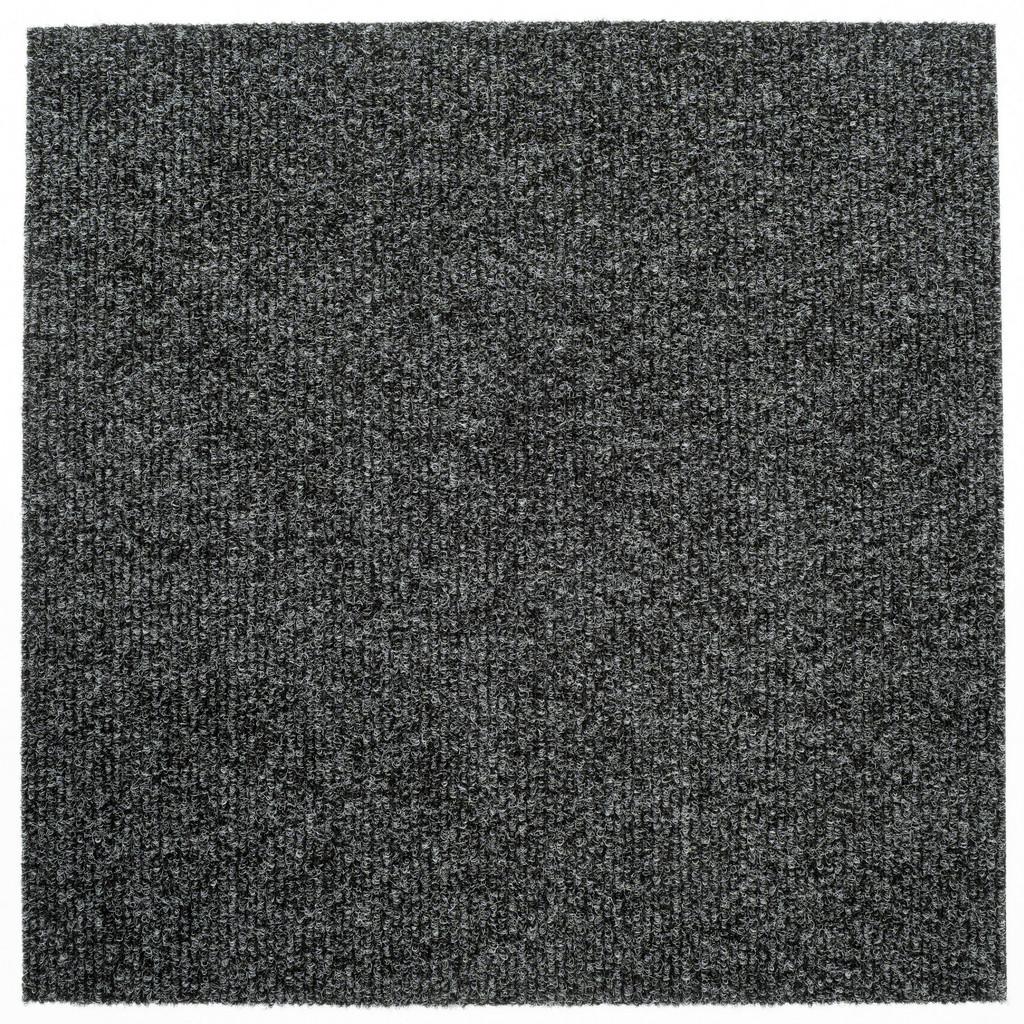 Teppichfliese Anthrazit Solid Rib 50x50 cm Florhöhe 2,5 mm