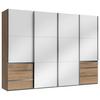 Schwebetürenschrank Mit Laden B:300cm Level Weiß/eiche Dekor - Eichefarben/Weiß, MODERN, Holzwerkstoff (300/216/65cm) - MID.YOU