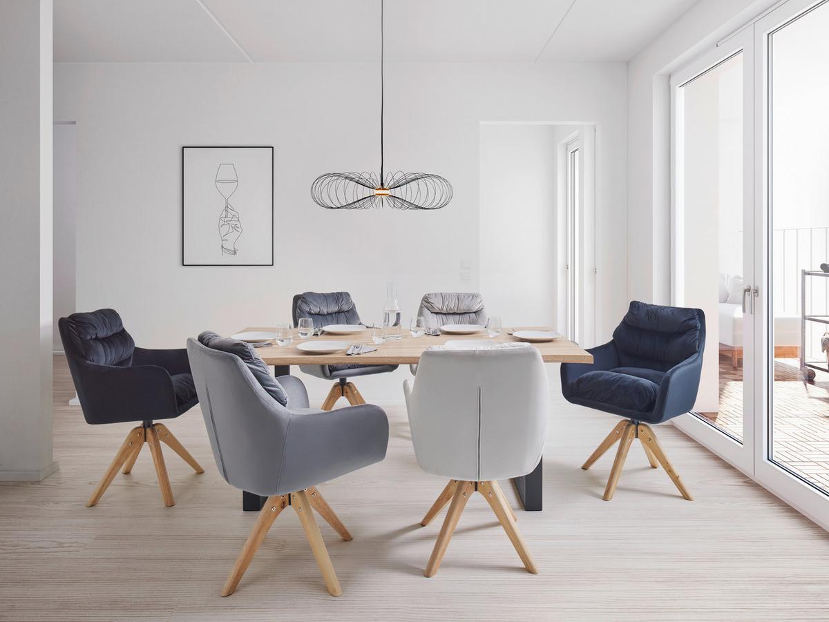 Stolička JUANA čierna - čierna/prírodná farba, Modern, kov/drevo (61/93/65cm) - Bessagi Home