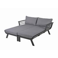 Doppelliege Delia - Dunkelgrau/Grau, Basics, Kunststoff/Textil (170/62/175cm) - Gardenson
