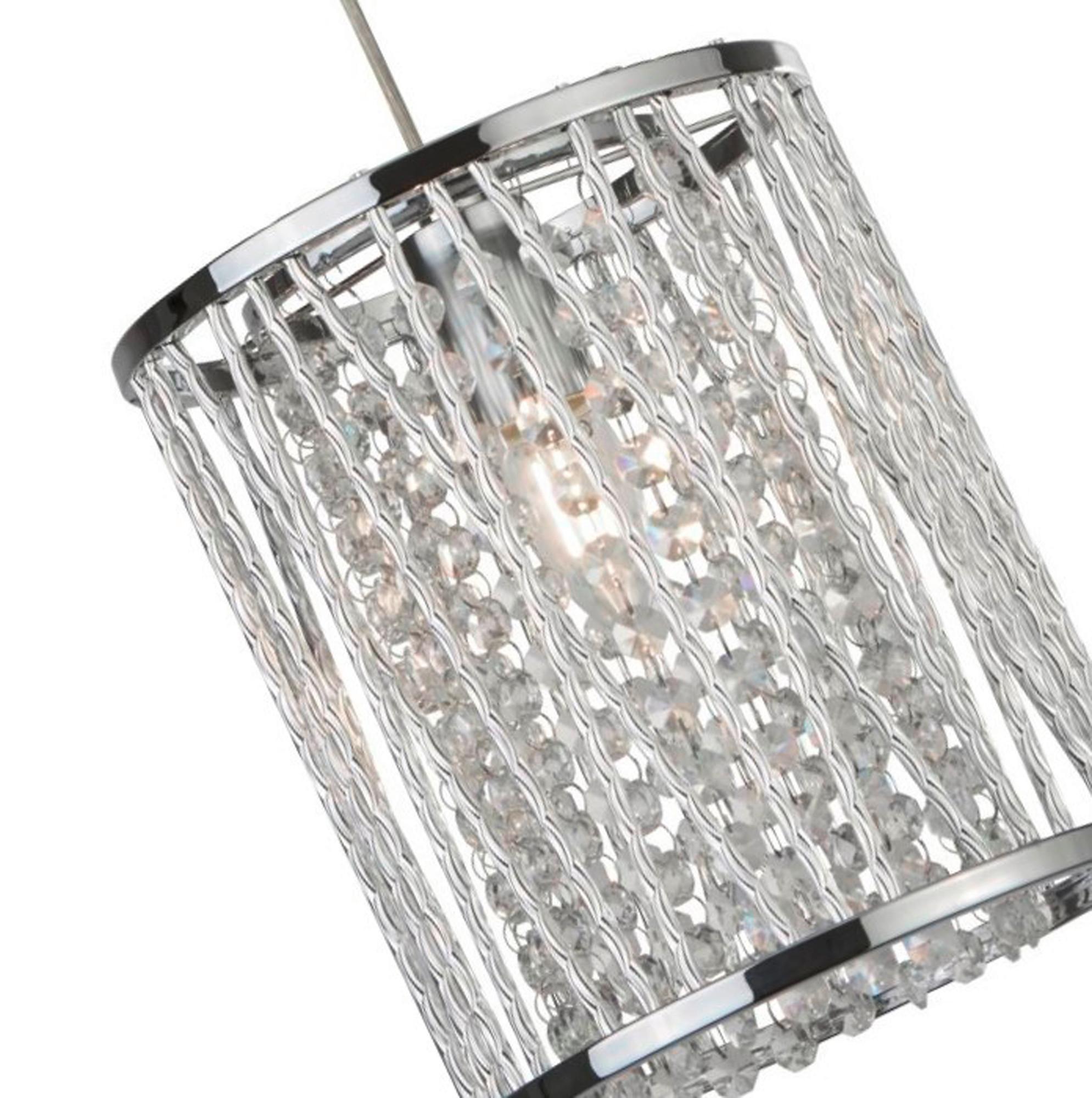 Hängeleuchte Elise H: 145 cm 1-Flammig, höhenverstellbar - Chromfarben, KONVENTIONELL, Glas/Metall (21/145cm)