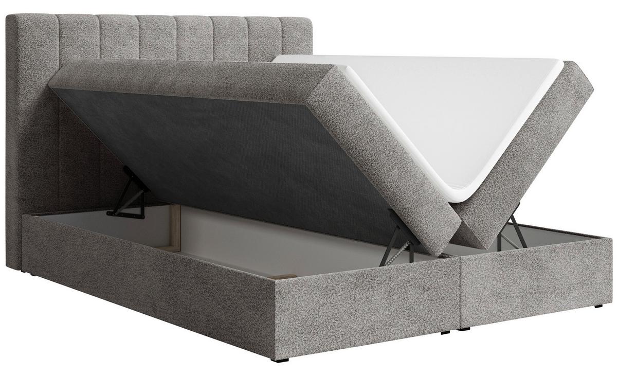 Boxbett Paris Lf: 160x200 Anthrazit - Anthrazit/Schwarz, MODERN, Holz/Kunststoff (160/200cm) - MID.YOU