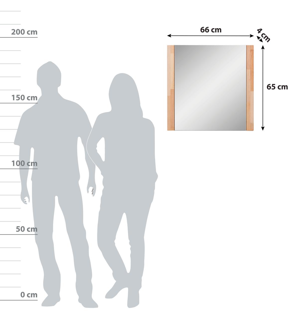 Wandspiegel Buchefarben, B: 66 cm - Buchefarben, KONVENTIONELL, Glas/Holz (66/65/4cm) - MID.YOU