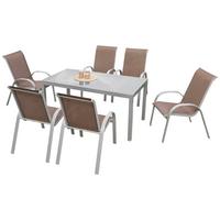 GARTENSET AMALFI - Taupe/Silberfarben, MODERN, Textil/Metall - Gardenson