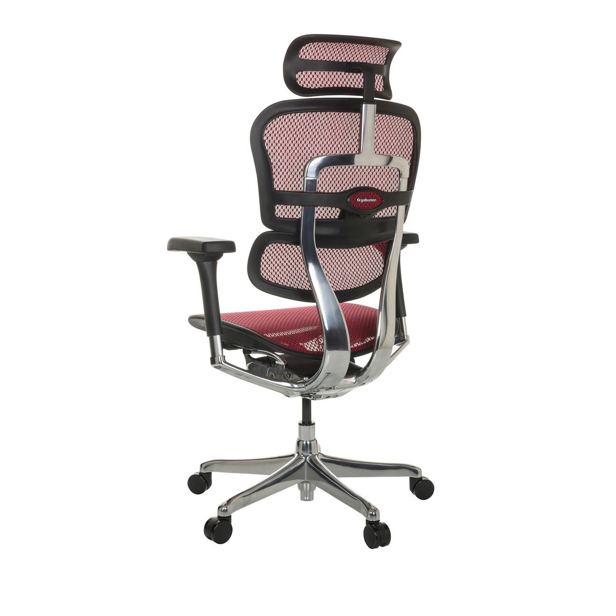 Drehstuhl Ergohuman I - Rot/Silberfarben, Basics, Kunststoff/Textil (69/119-144/65cm) - MID.YOU