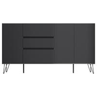 Sideboard Posseik Industrial Graphitfarben B: 177cm - Schwarz/Graphitfarben, Design, Holzwerkstoff (177/93,6/42cm) - P & B