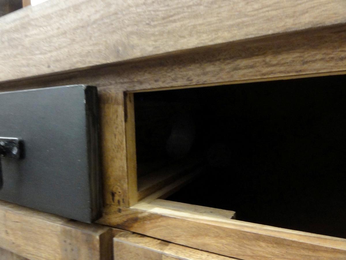 Sideboard Akazie B: 140cm - Schwarz/Naturfarben, Design, Holz/Metall (140/90/40cm) - MID.YOU