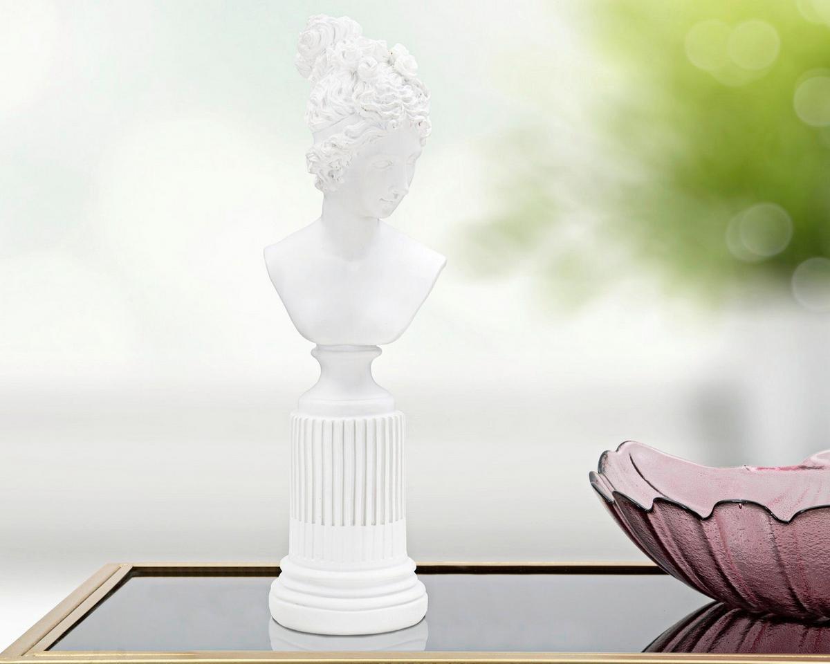 Skulptur Woman Weiss, B: 11 Cm - Weiß, Basics, Kunststoff (11/35.5/10.5cm)