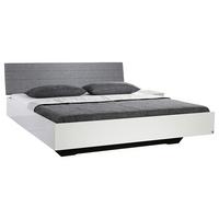 Holzbett 180x200cm Halle Weiß Hochglanz - Weiß Hochglanz/Grau, KONVENTIONELL, Holzwerkstoff/Textil (180/200cm) - Rauch Möbel