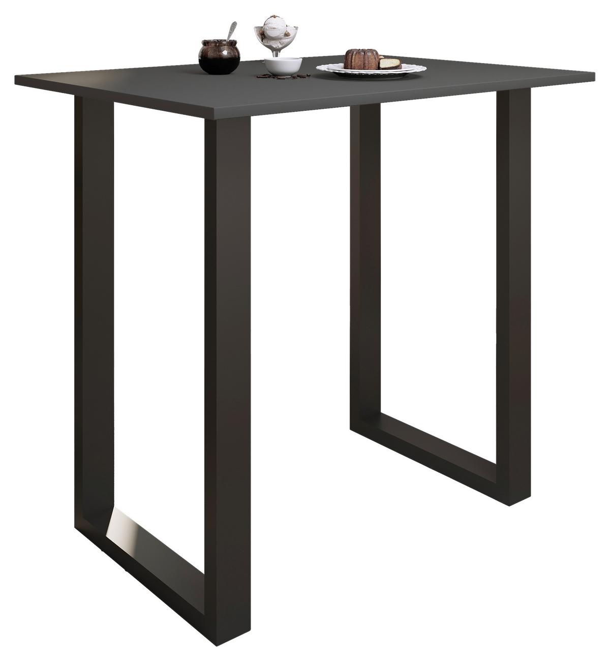 Bartisch Xona B 110x80 - Anthrazit/Schwarz, KONVENTIONELL, Holzwerkstoff/Metall (110/80/102cm)