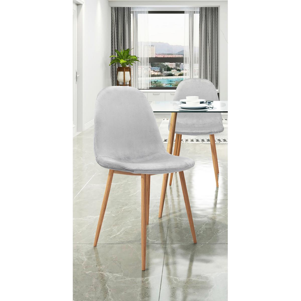 Stuhl-Set Monza Grau B: 44cm 2--Teilig - Eichefarben/Grau, Design, Textil/Metall (44/87/51cm) - MID.YOU