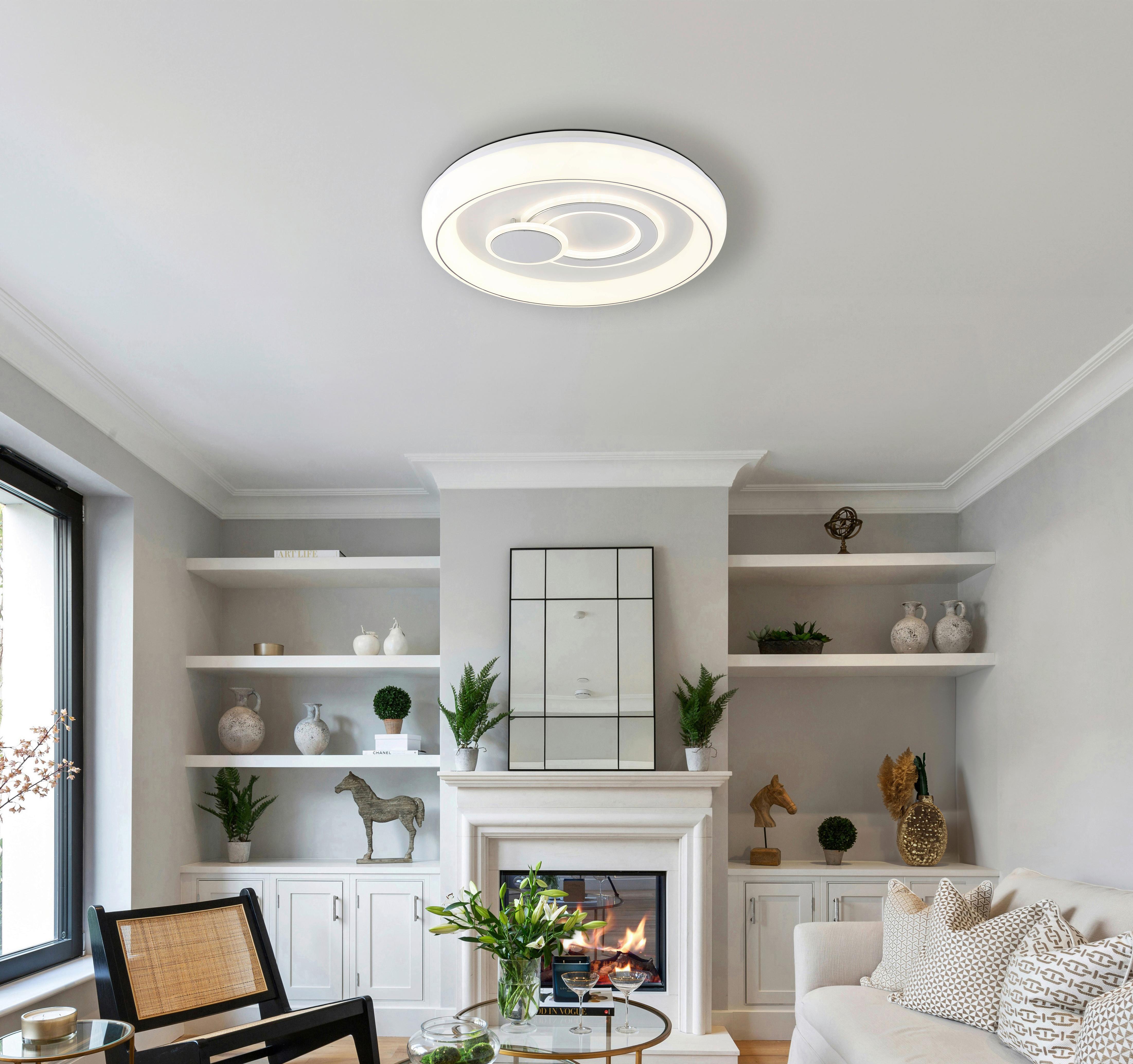 LED-Deckenleuchte, Cct, 6024lm Ruiz - Weiß, KONVENTIONELL, Kunststoff/Metall (48/7,5cm) - Globo