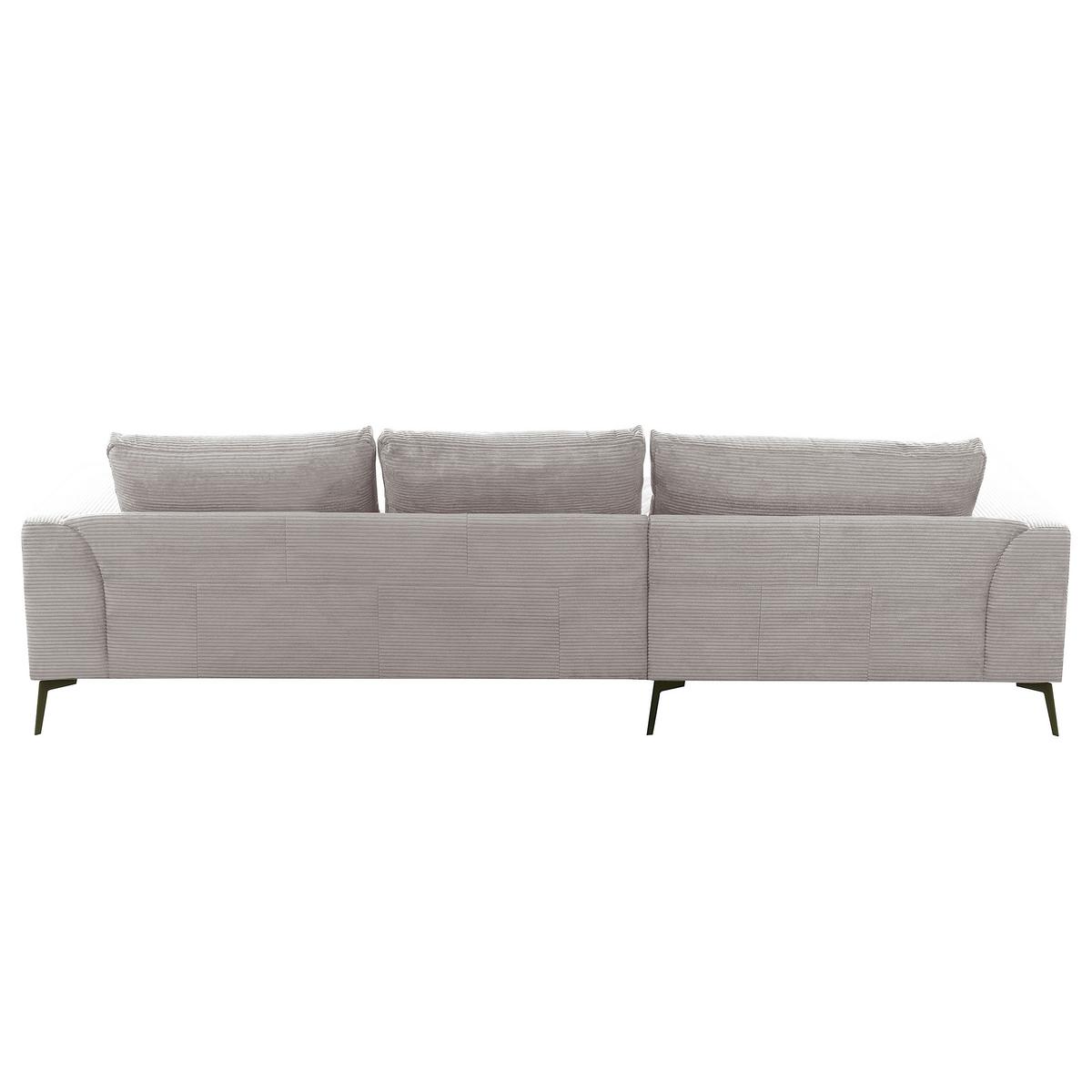 Ecksofa Berlin Cord Hellgrau 172x313 cm - Hellgrau/Schwarz, Design, Textil (172/313cm) - P & B