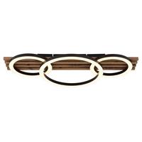 Led-deckenleuchte Tisha D:30cm Schwarz Weiß Dunkelbraun - Dunkelbraun/Schwarz, Natur, Holzwerkstoff/Kunststoff (30/9,5cm) - Globo