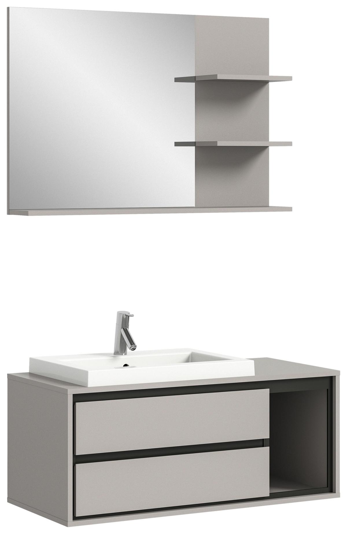 Wandspiegel Jaru Grau B: 100 Cm - Grau, MODERN, Holzwerkstoff (100/69/16cm) - MID.YOU