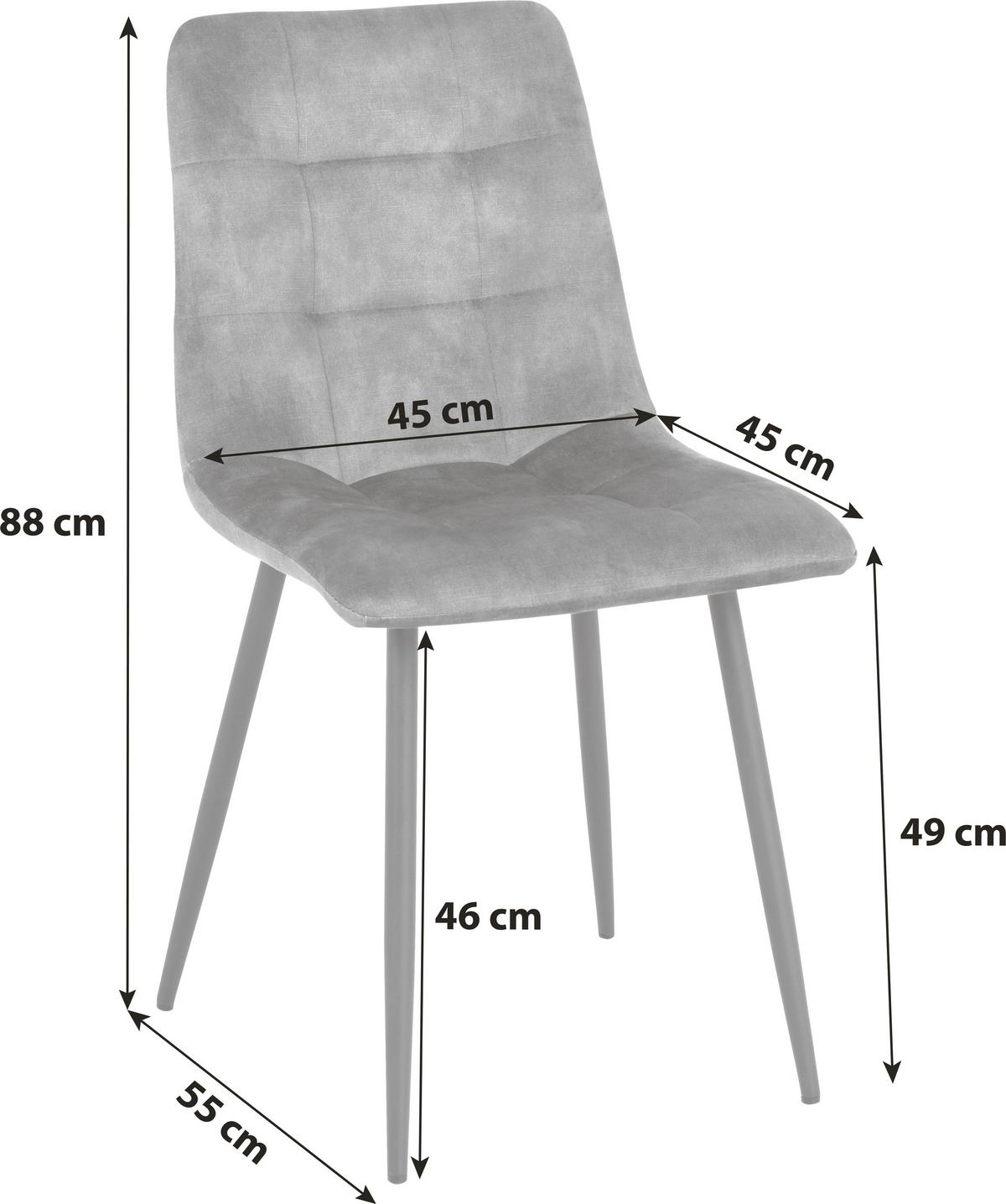 Vierfußstuhl Lech Dunkelgrün Gepolstert - Dunkelgrün/Schwarz, KONVENTIONELL, Holz/Textil (45/88/55cm)