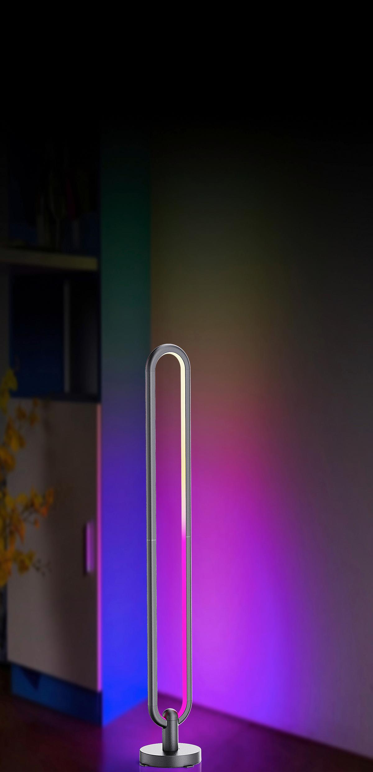 Stehleuchte Irma dimmbar Schwarz mit Farbwechsler - Schwarz, Design, Kunststoff (15,5/104,5cm) - Luca Bessoni