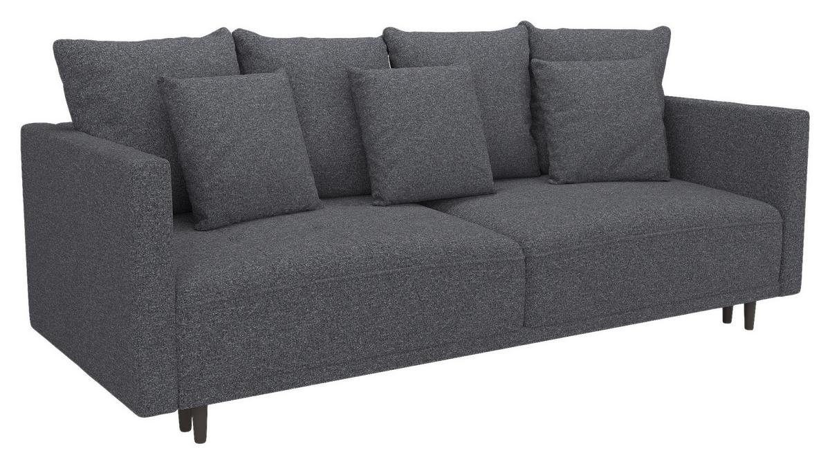 3-Sitzer-Sofa Mit Schlaffunktion Sofia B: 223 cm - Dunkelgrau, Design, Textil (223/96/95cm) - MID.YOU