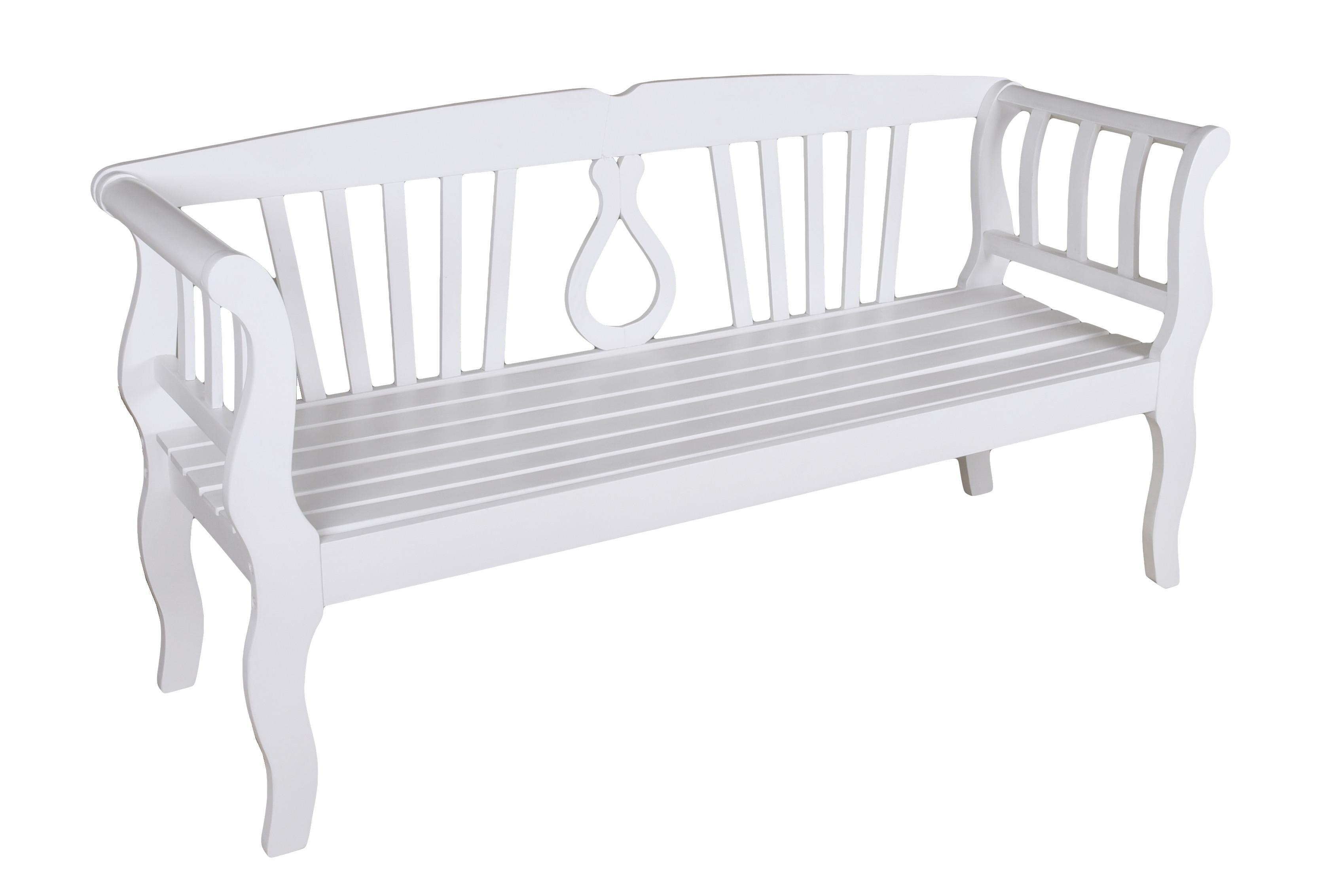 Gartenbank Eukalyptusholz Arcadia 3-Sitzer Weiß - Weiß, MODERN, Holz (57/90/175cm) - Gardenson