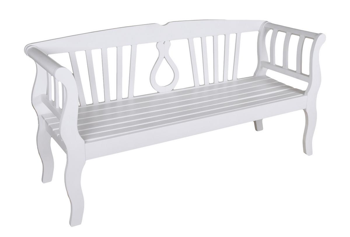 Gartenbank Eukalyptusholz Arcadia 3-Sitzer Weiß - Weiß, MODERN, Holz (57/90/175cm) - Gardenson