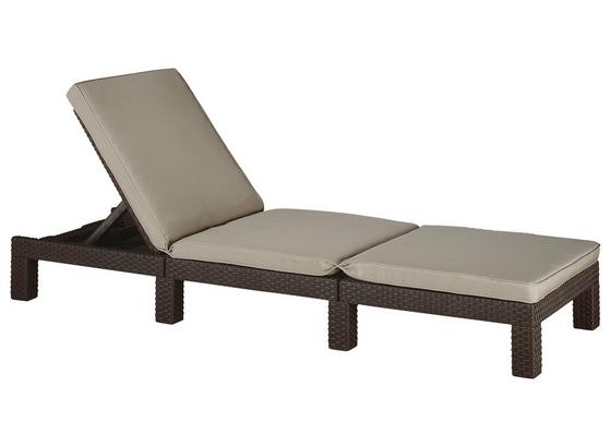 Sonnenliege Daytona Polyrattan Verstellbar mit Auflage - Braun, MODERN, Kunststoff (195/64/22cm) - Allibert Sonnenliege Daytona Polyrattan Verstellbar mit Auflage - Braun, MODERN, Kunststoff (195/64/22cm) - Allibert