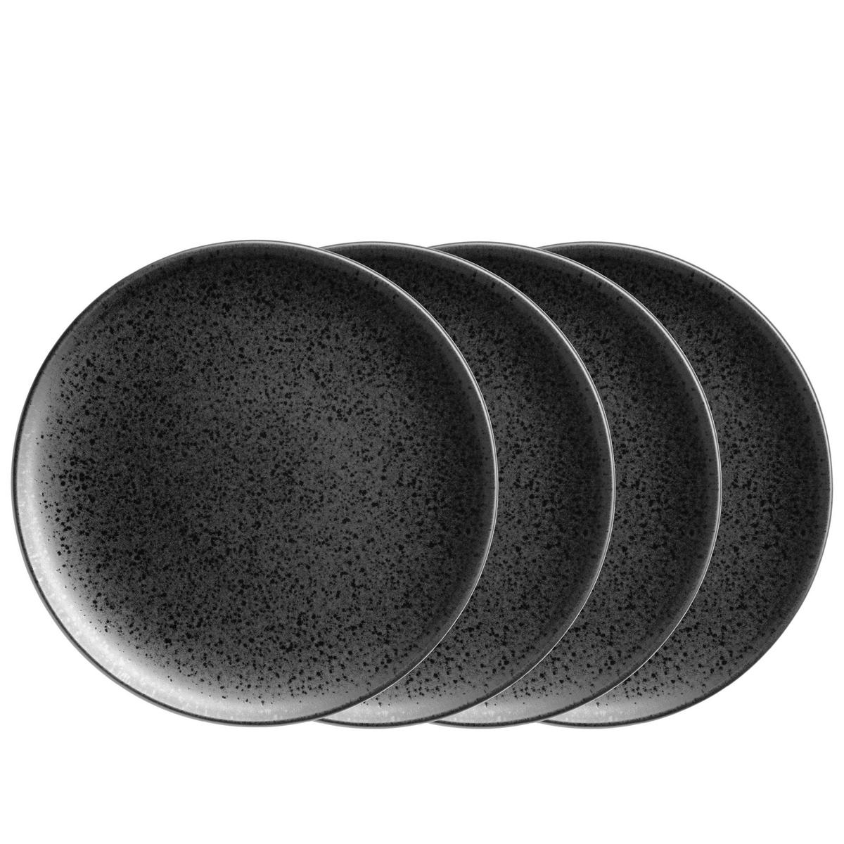 Speisetellerset Essential Steinzeug, Schwarz, 6-Teilig - Schwarz, Basics, Keramik (27/2,3cm) - Mäser