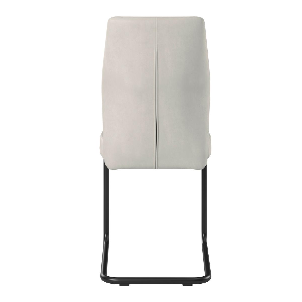 Stuhl Nina Velours Beige, B: 49 Cm - Beige/Schwarz, MODERN, Textil/Metall (49/90/60cm)