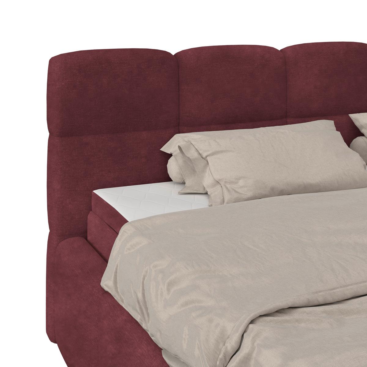 Polsterbett Noe Bordeaux 180x200 cm - Bordeaux/Schwarz, Trend, Textil/Metall (180/200cm)