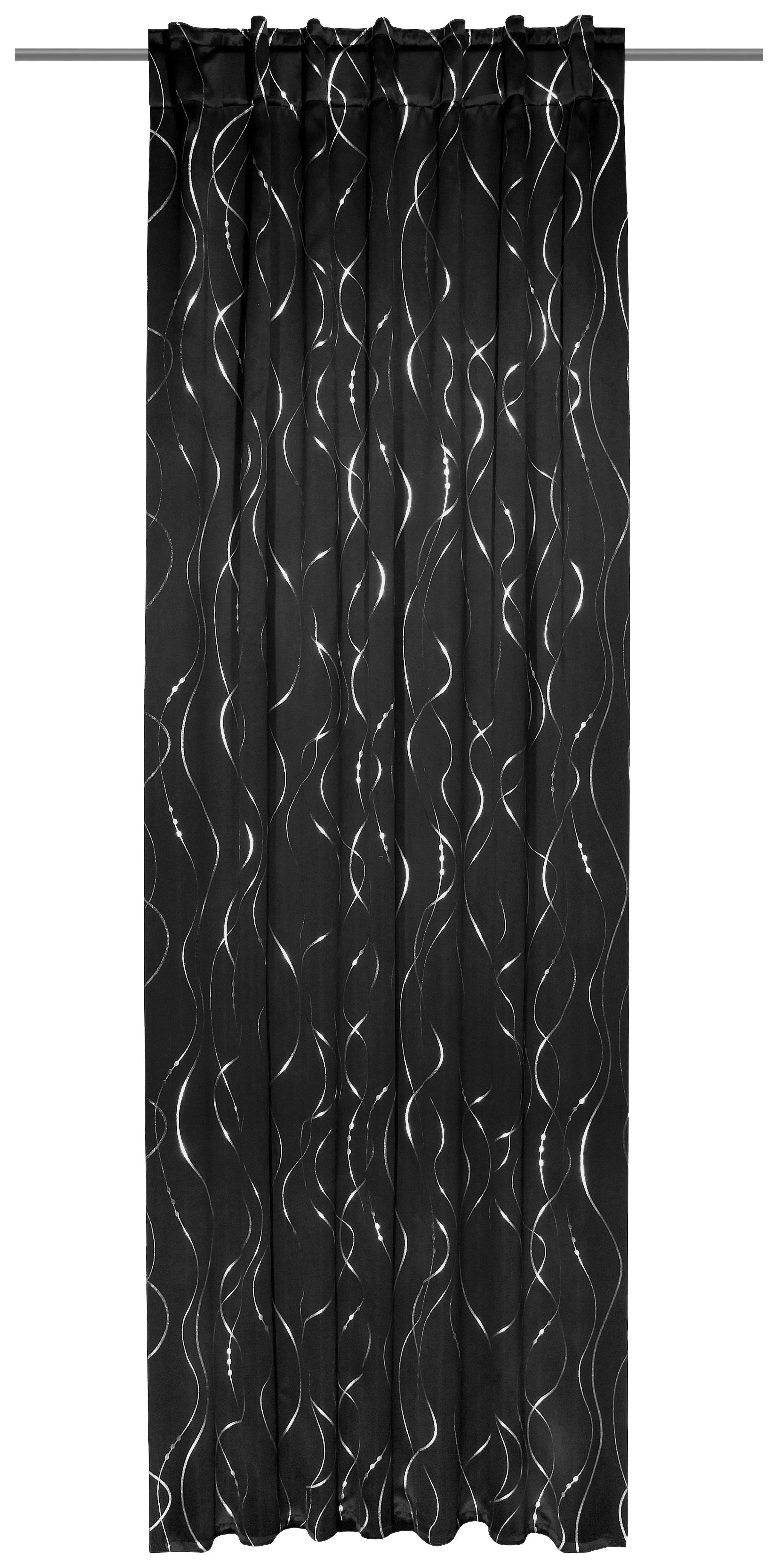 Vorhang Mit Schlaufen und Band Sissi 135x245 cm Schwarz - Schwarz, MODERN, Textil (135/245cm) - Luca Bessoni