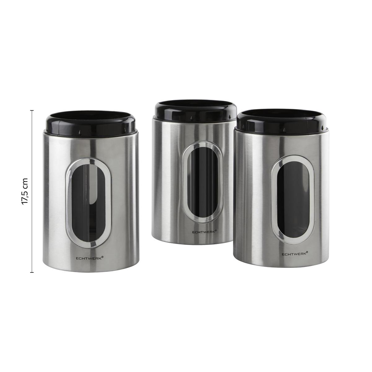 Vorratsdosen 3er-Set Wasserdicht - Silberfarben, Trend, Metall (11/17,5cm) - Echtwerk
