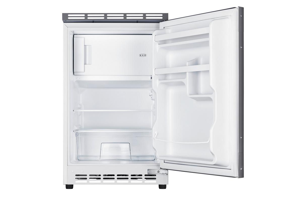 Minikuchyně LUCCA včetně spotřebičů a dřezu - bílá/barvy hliníku, Konvenční, kompozitní dřevo/plast (150cm)