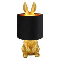 Tischleuchte 21633g Hase - Goldfarben/Schwarz, Trend, Kunststoff/Textil (18/41cm) - Globo