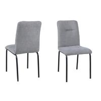 Stuhl-set Hellgrau, B: 44,5cm - Hellgrau/Schwarz, Design, Textil/Metall (44,5/87/55,5cm) - Livetastic