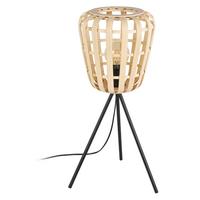 STOLNÁ LAMPA MONTEZUELO - čierna/prírodná farba, Natur, kov/drevo (24/59cm)