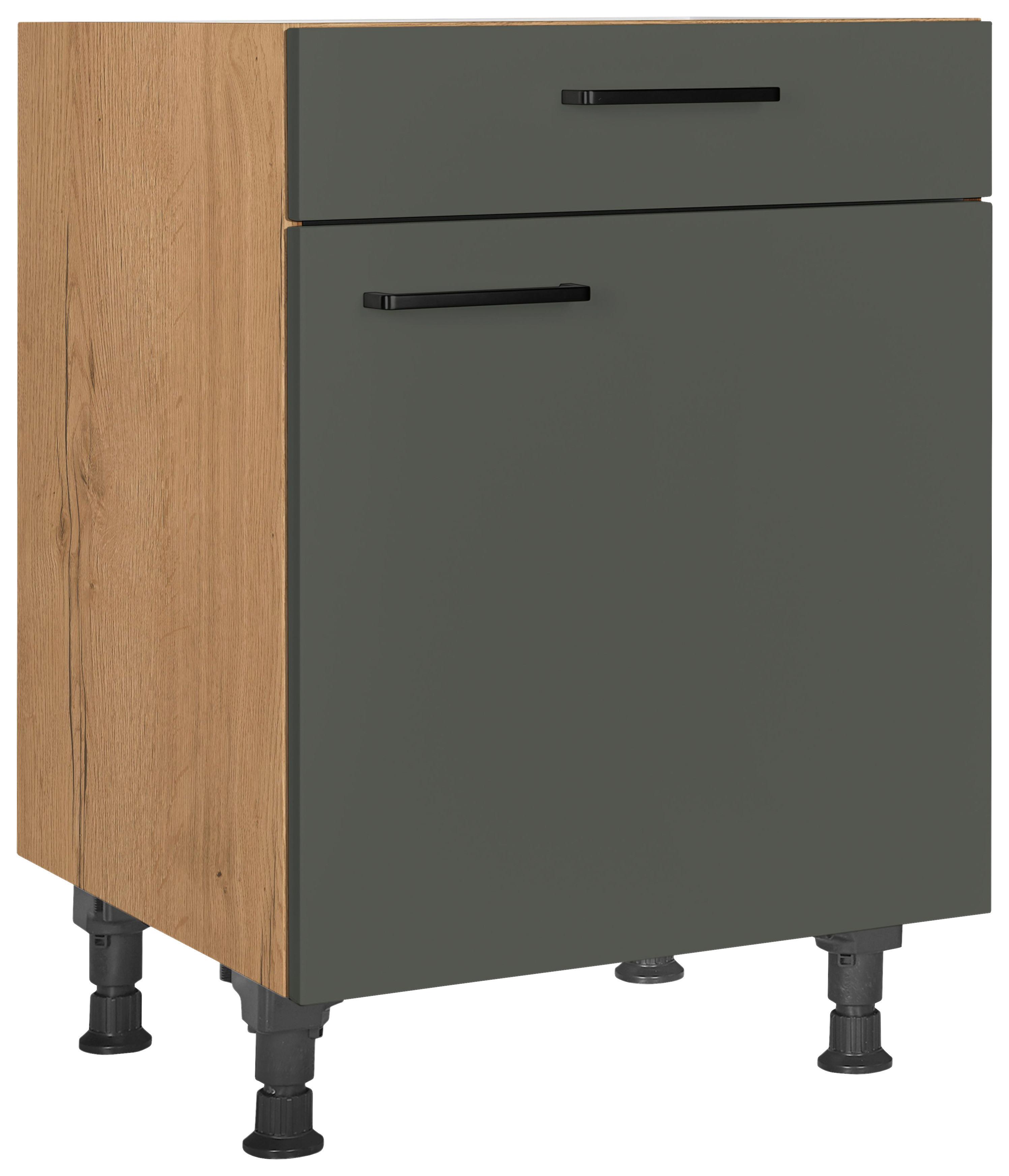 Schubkastenunterschrank Easytouch - Eichefarben/Grün, MODERN, Holzwerkstoff (60/87/56cm) - Nobilia