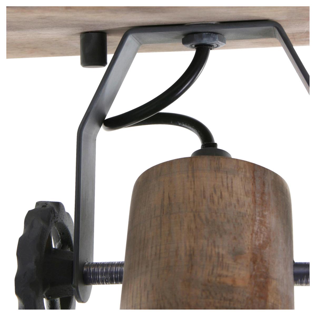 Deckenspots Gearwood - Anthrazit, Trend, Holz/Metall (32/19/17cm)