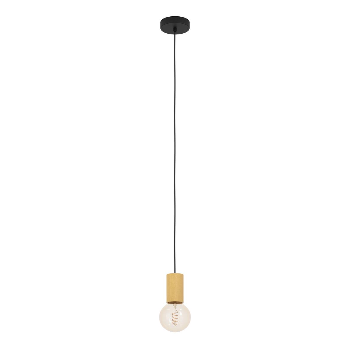 Hängeleuchte 900801*pozueta 1 - Schwarz, Basics, Holz/Metall (6,5/110cm) - Eglo