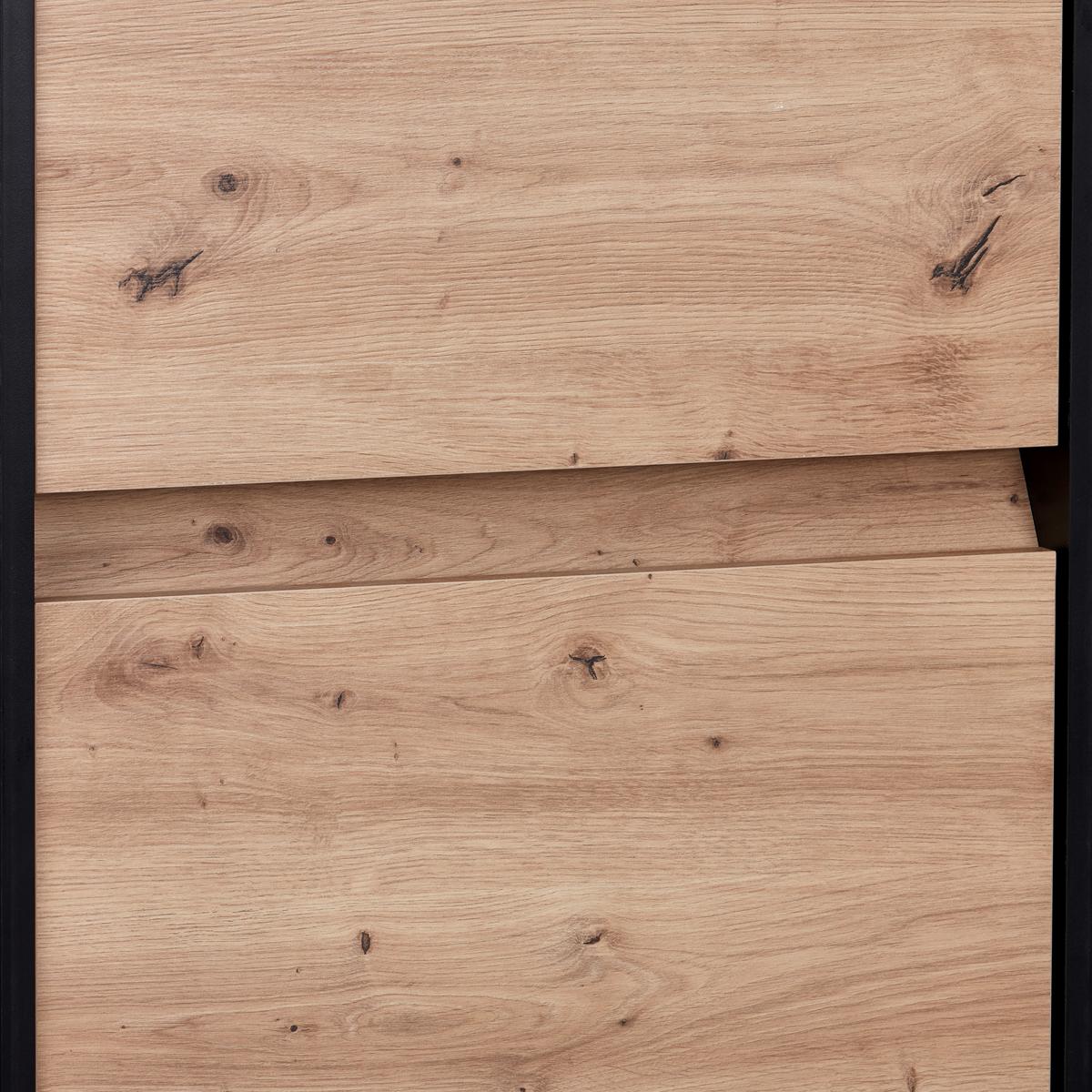 Garderobenschrank Welcome Schwarz/Eiche Dekor B: 60,4 cm - MODERN, Holzwerkstoff (60,4/200,7/38cm)
