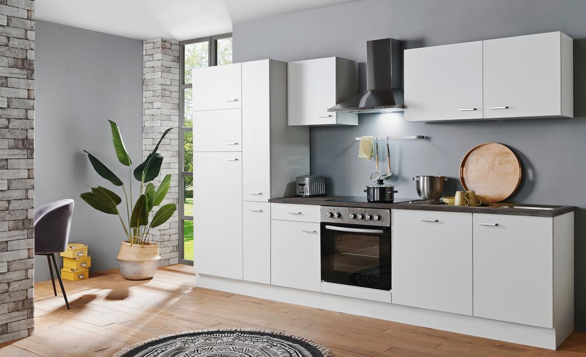 Küchenblock White-Classic - Graphitfarben/Weiß, KONVENTIONELL, Holzwerkstoff (310cm) - Menke