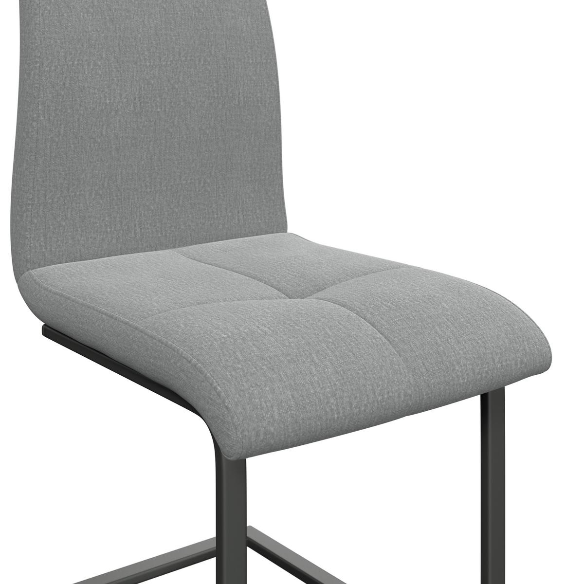 Schwingstuhl Tristan Webstoff hellgrau, B: 41cm - Hellgrau/Schwarz, MODERN, Holz/Textil (41/102/58cm) - James Wood